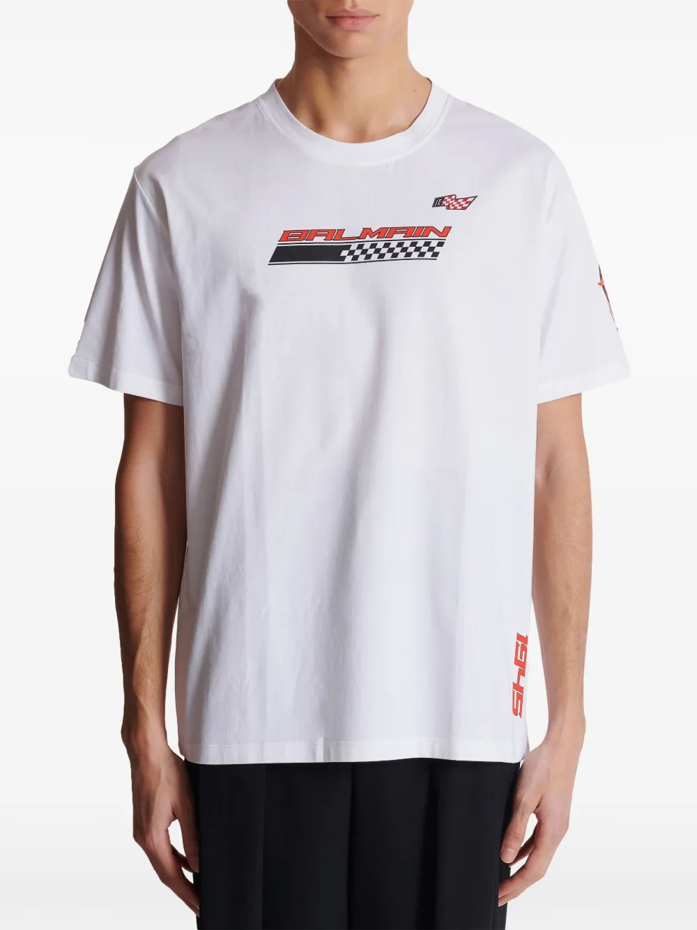 Balmain Racing katoenen T-shirt Wit