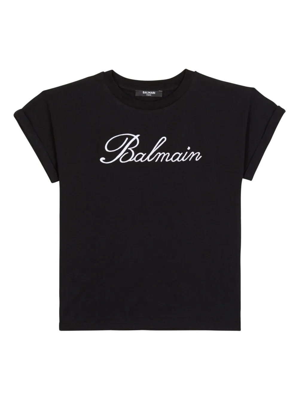 Balmain Logo-embroidered Cotton T-shirt In Black