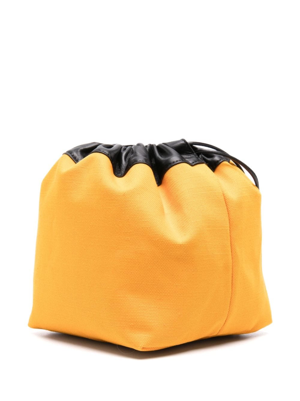Shop Jil Sander Dumpling Canvas Bucket Bag In Orange
