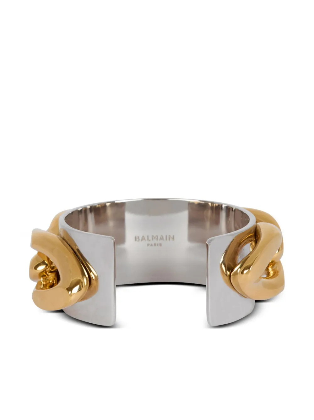 Balmain chain-embellished cuff bracelet - Zilver