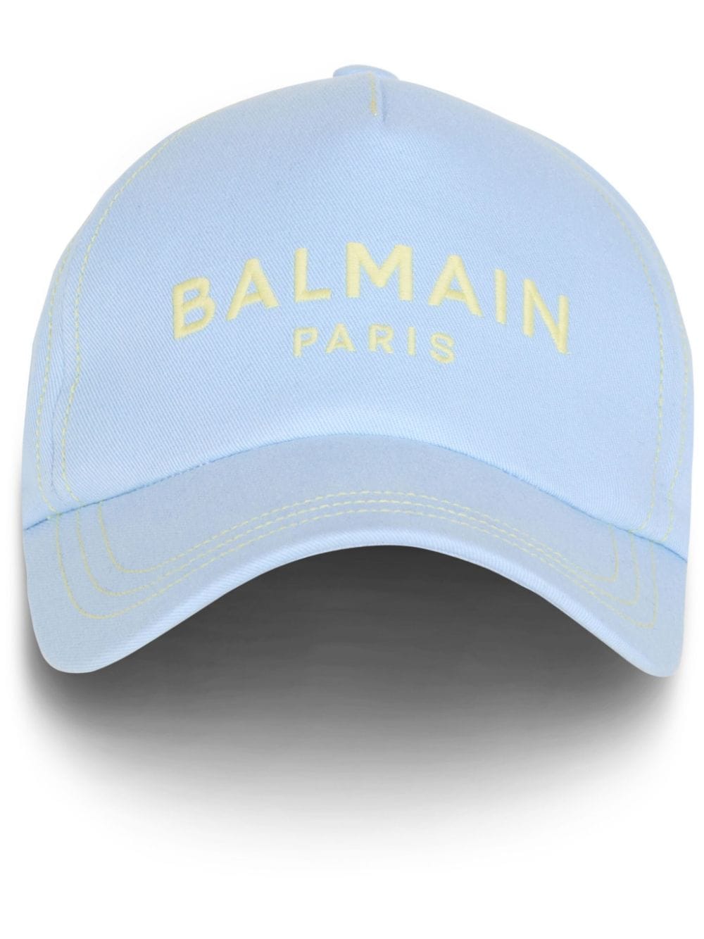 Balmain Logo-embroidered Cotton Cap In Blau