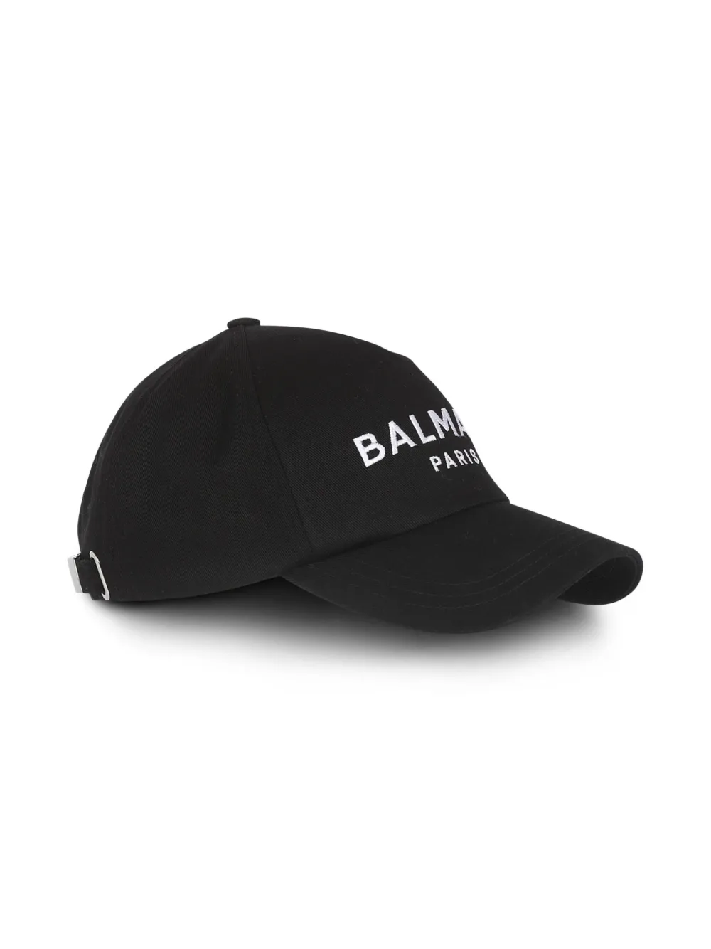 Balmain embroidered-logo denim cap - Zwart