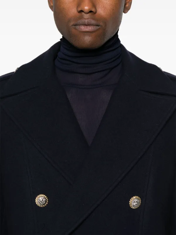 【関税&送料込み】Balmain Coats Balmain double-breasted Coat | Blue | FARFETCH