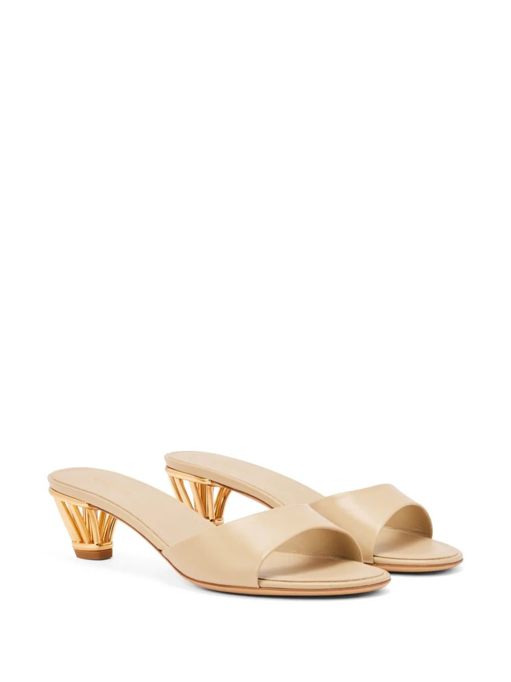 Ferragamo 40mm Cage heel mules - Beige