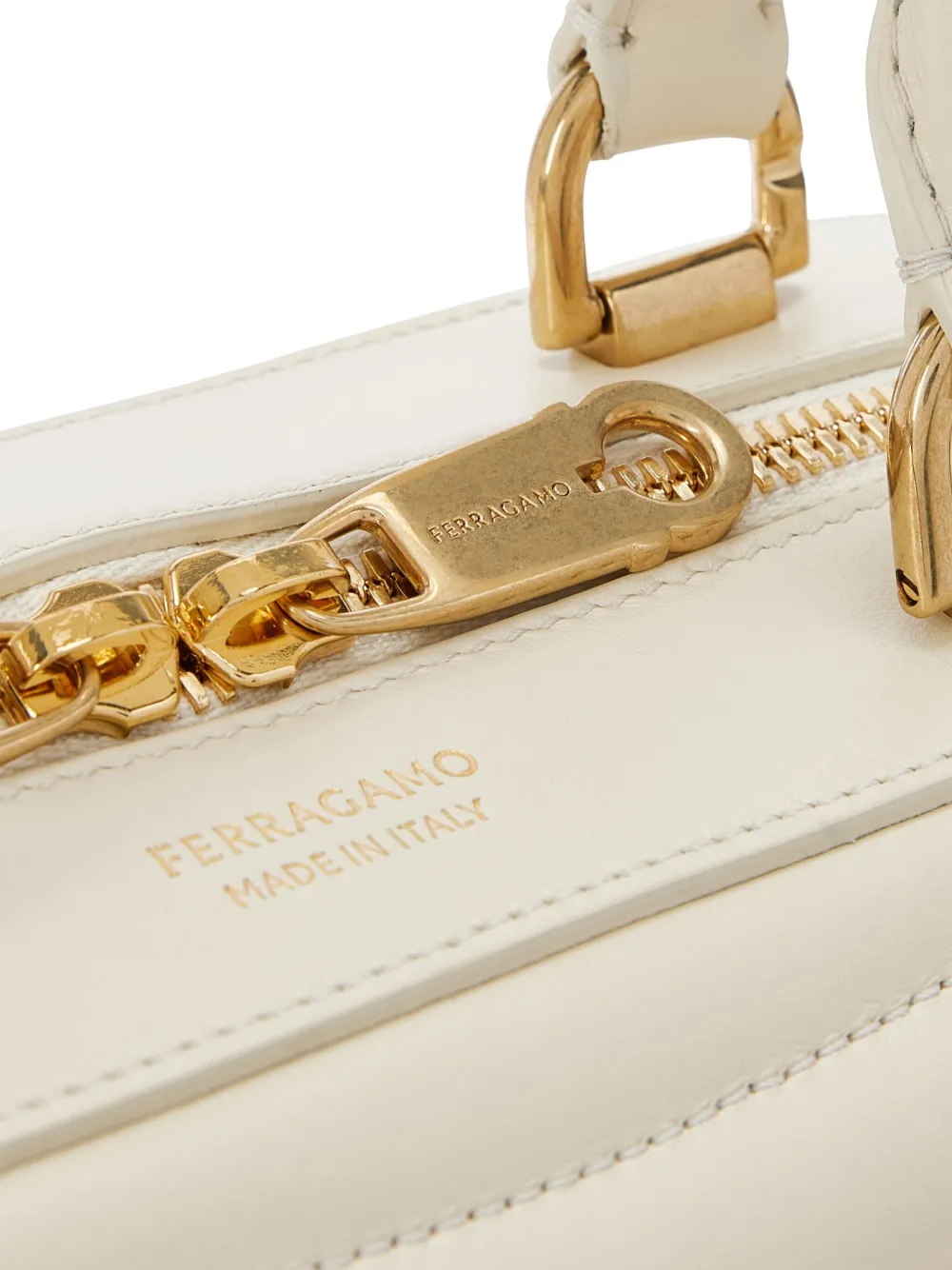 Ferragamo Leren shopper Beige