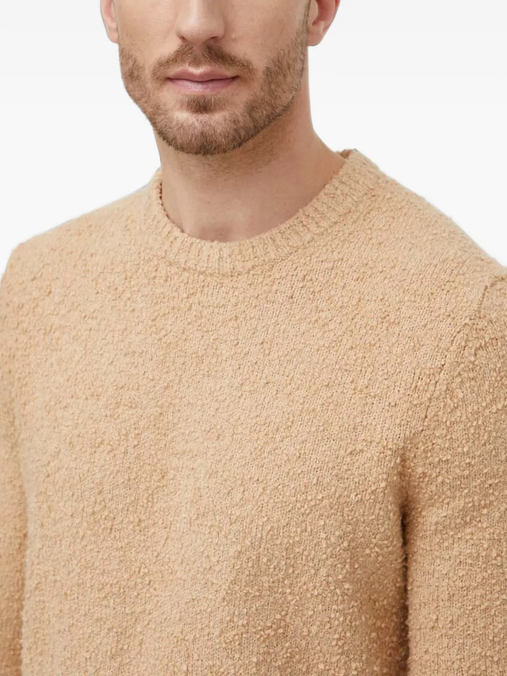 Michael Kors Bouclé gebreide trui met ronde hals Beige