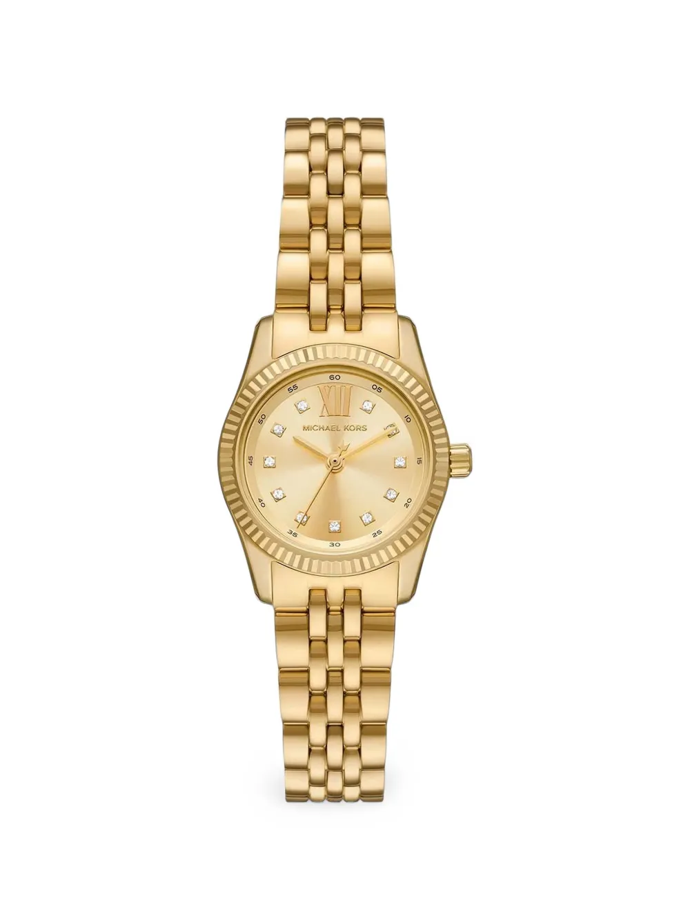 Michael Kors petite Lexington pavé gold-tone watch