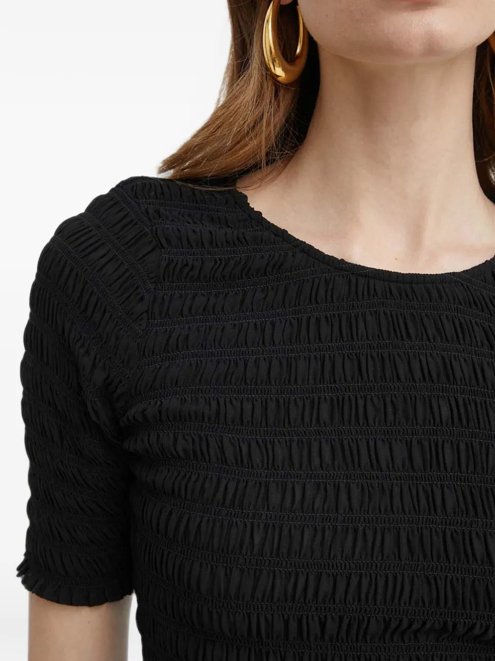 Michael Kors smocked-effect T-shirt Zwart