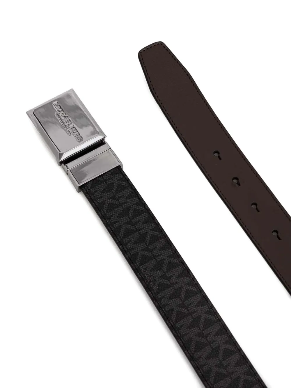 Michael Kors Leren riem met monogram - Zwart