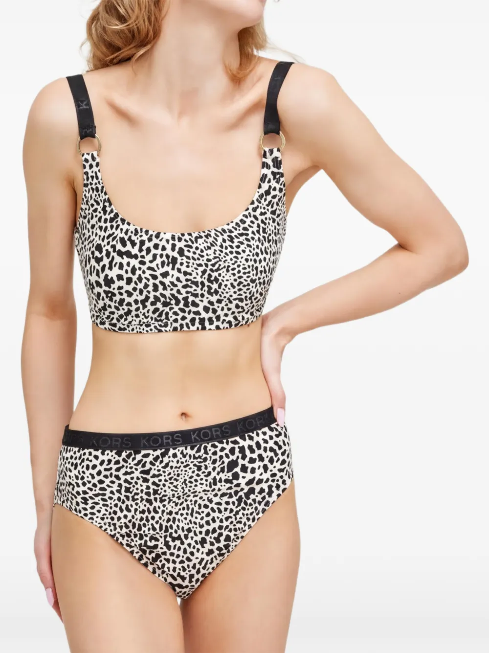 Michael Michael Kors Top bikini leopardato - Toni neutri