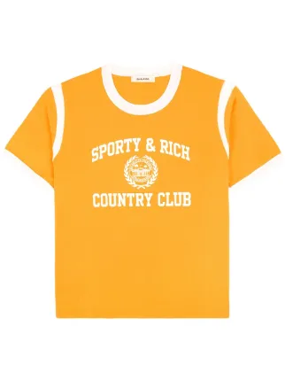 [Sporty&Rich] Varsity Crest Tシャツ Sporty & Rich Varsity Crest T-Shirt Faded Black & White