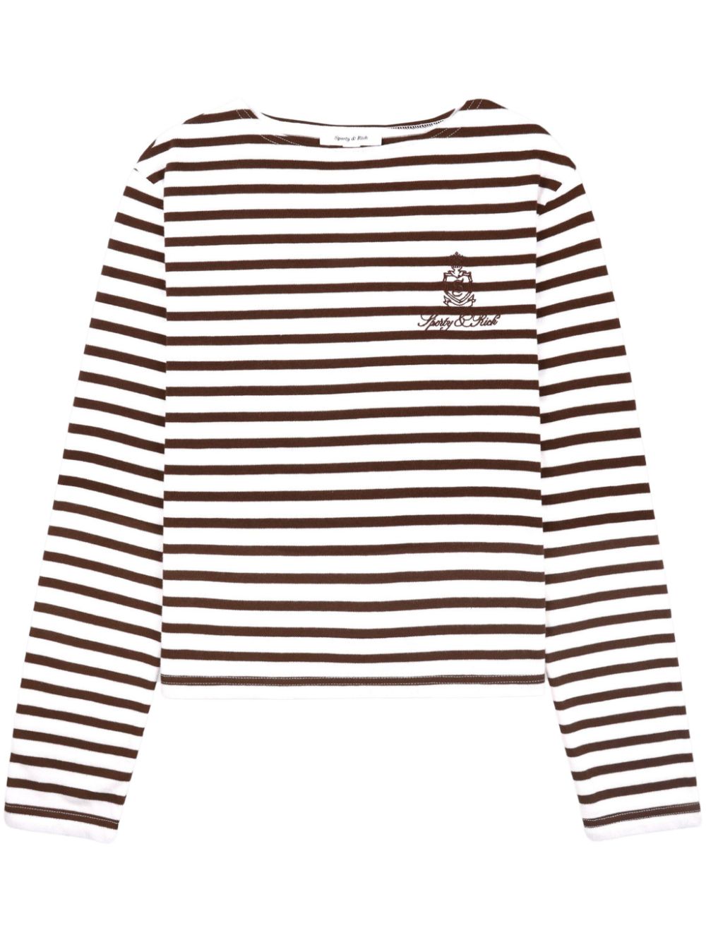 Sporty And Rich Vendome Mariniere Striped T-shirt In Brown