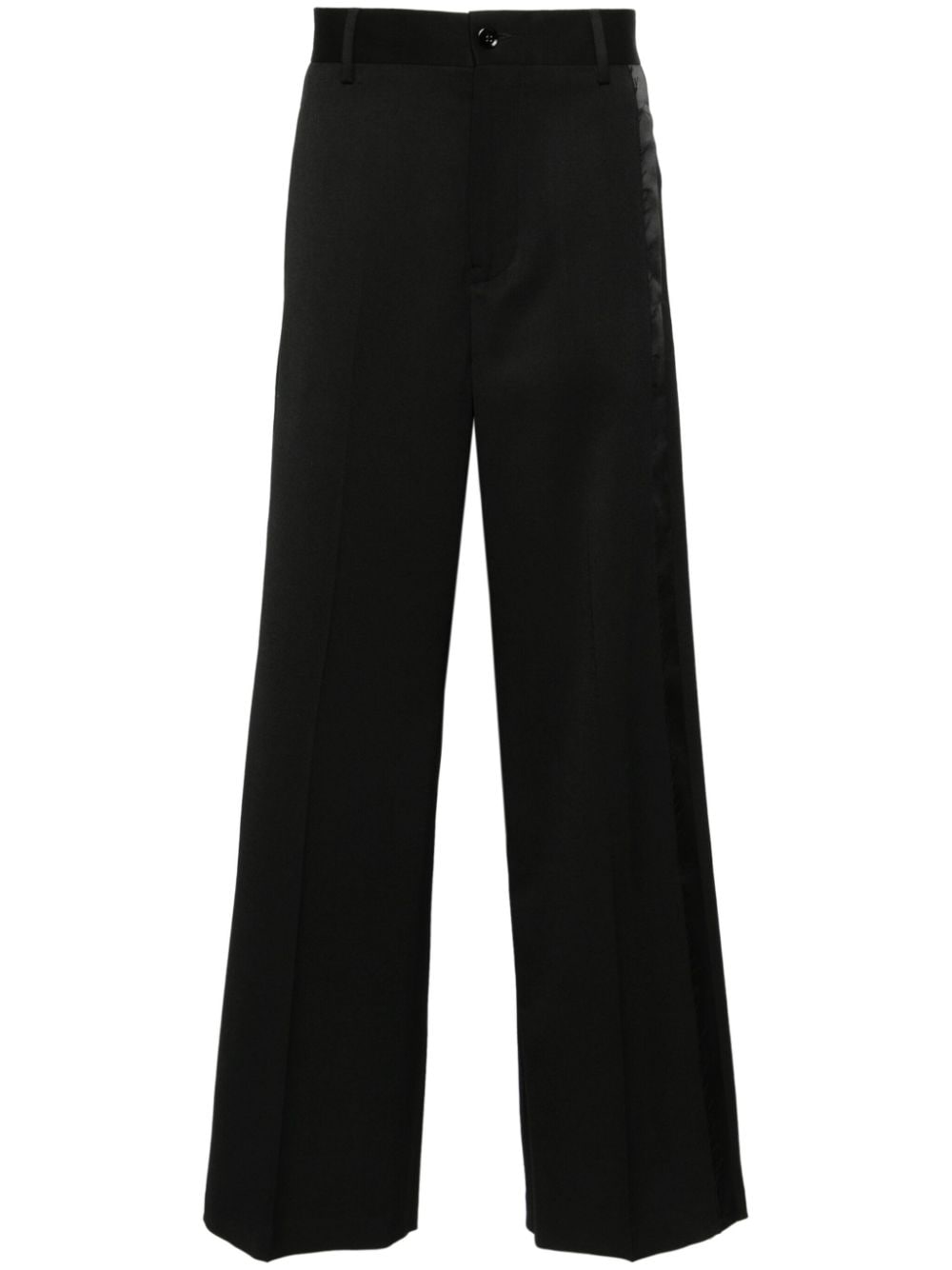 Mm6 Maison Margiela Single Stitch-logo Trousers In Black