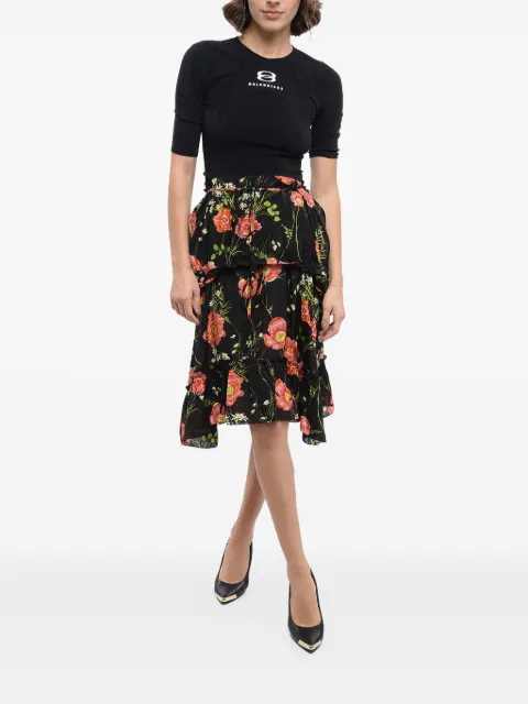 Balenciaga floral-print half-sleeves midi dress