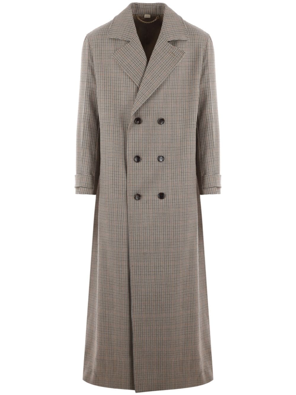 Gucci Houndstooth-pattern Wool Coat In Braun