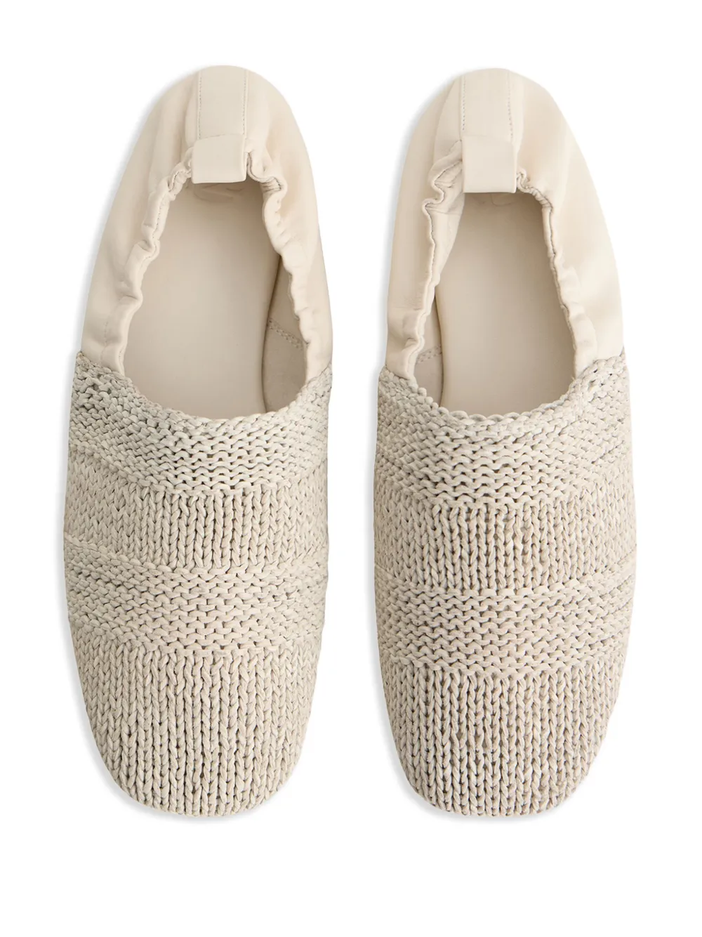 12 STOREEZ Geweven leren loafers Wit