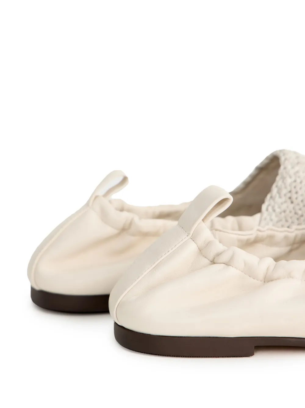 12 STOREEZ Geweven leren loafers Wit