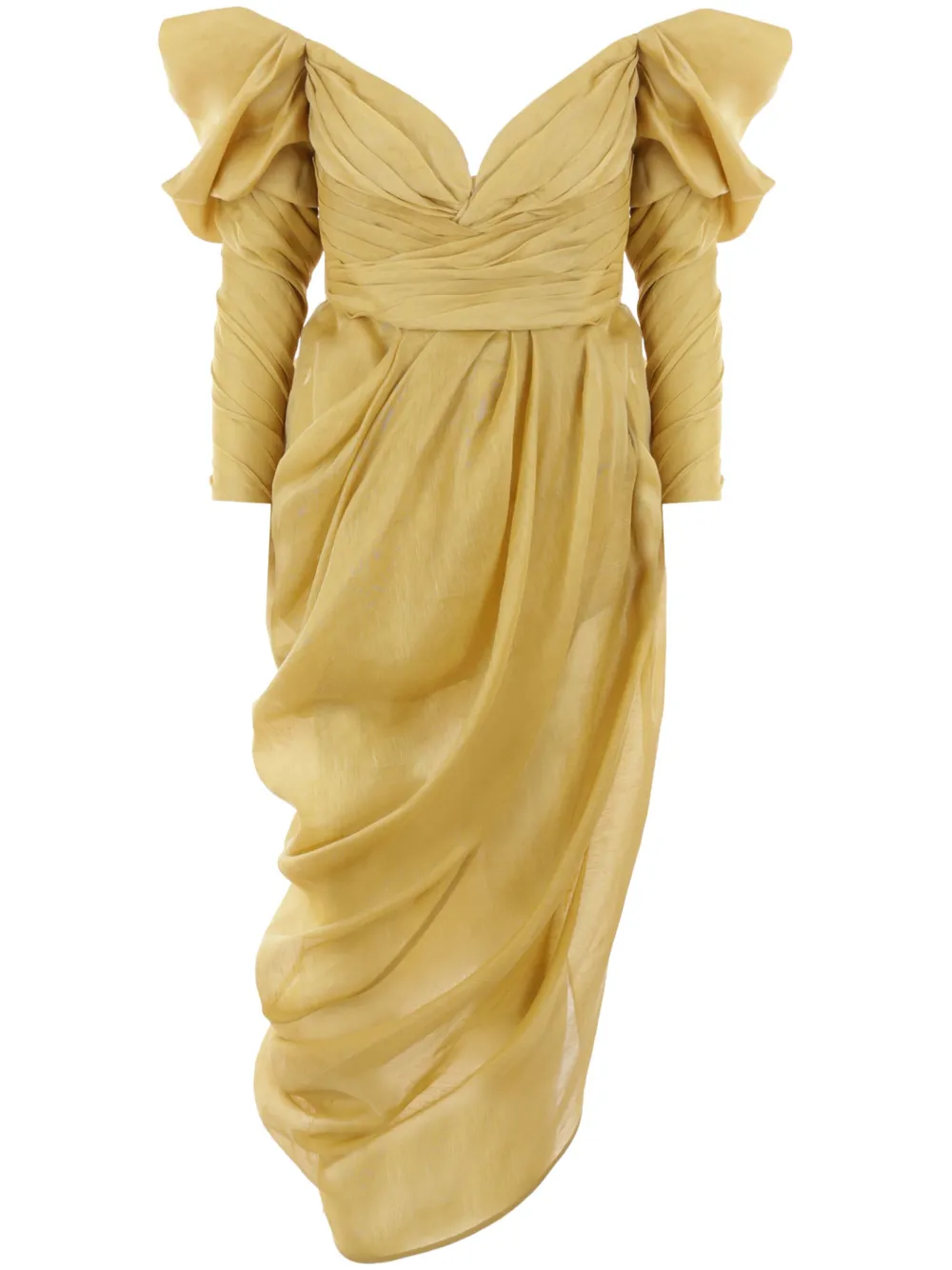 ZIMMERMANN V-neck draped midi dress - Yellow