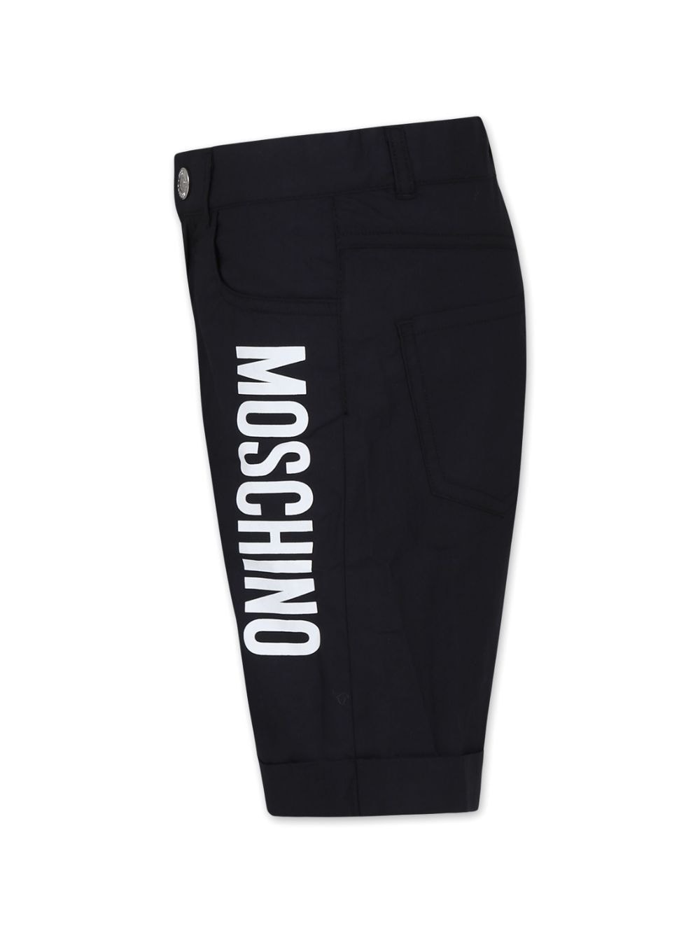 Shop Moschino Logo-print Cotton Shorts In Black
