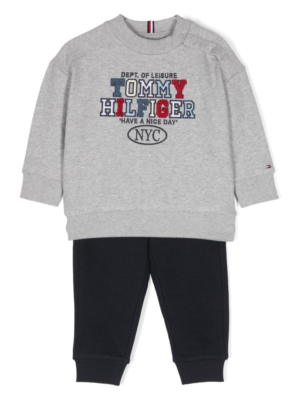 Tommy Hilfiger Junior Babies' Logo-embroidered Tracksuit In Gray