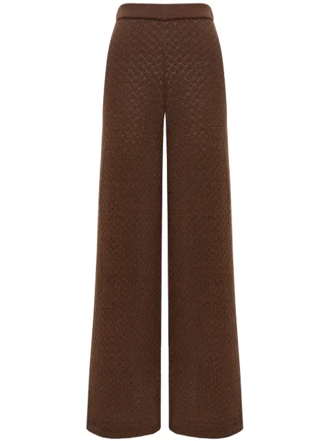 12 STOREEZ pointelle-knit wide-leg trousers