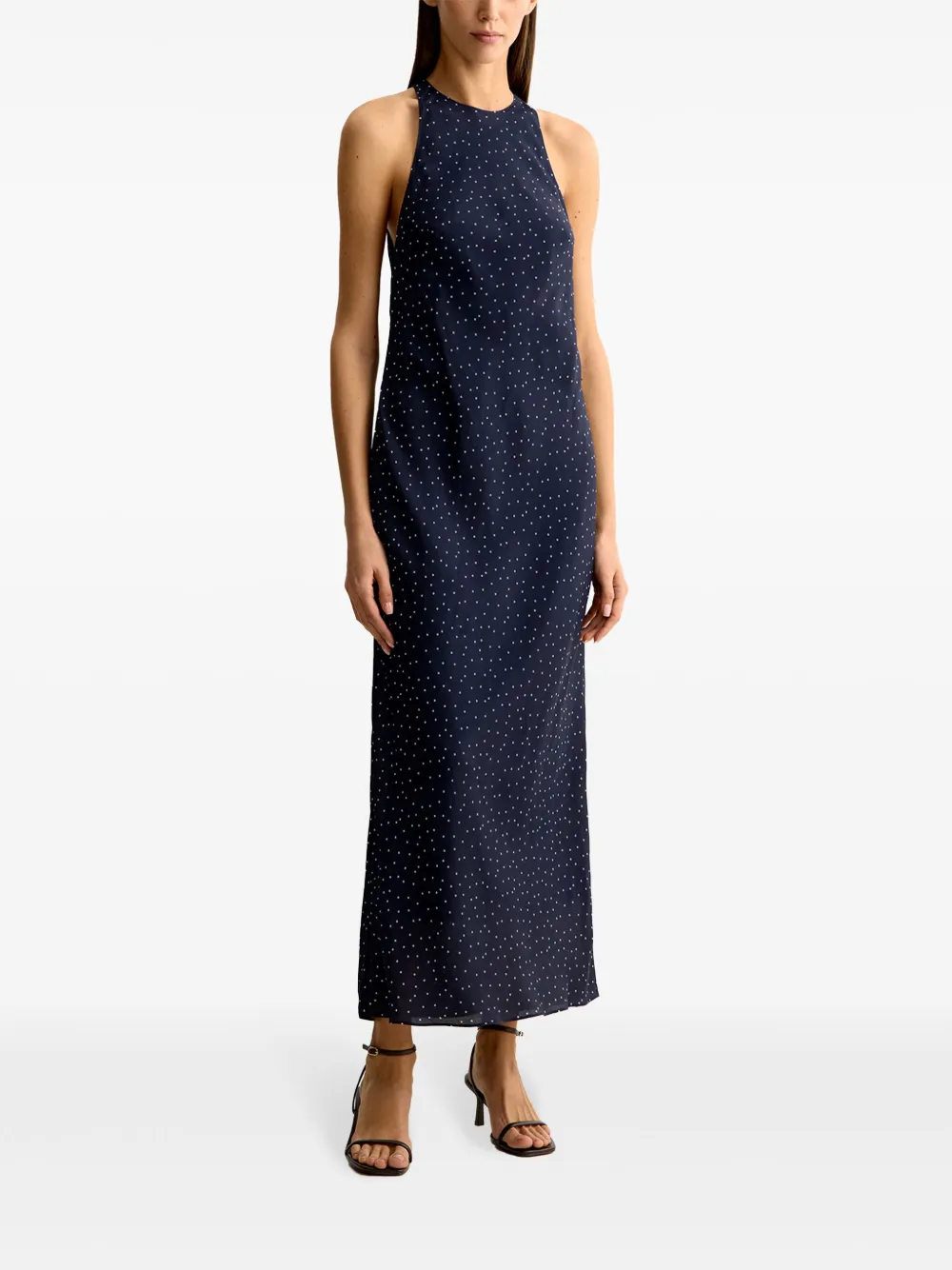 12 STOREEZ Midi-jurk met stippen - Blauw