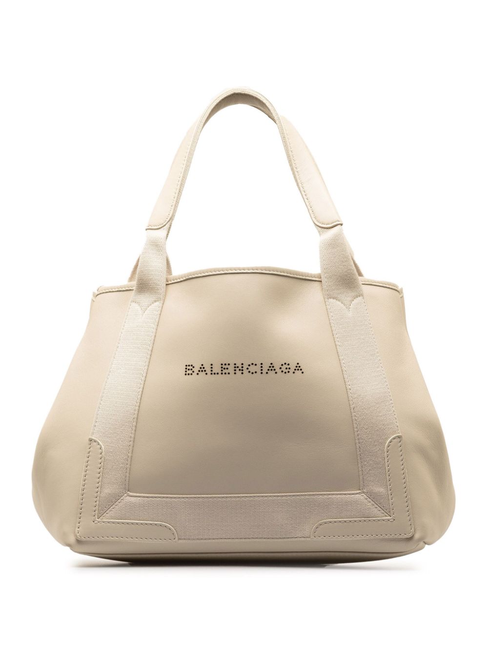 Pre-owned Balenciaga 2016-2023 Small Navy Cabas Handbag In Brown