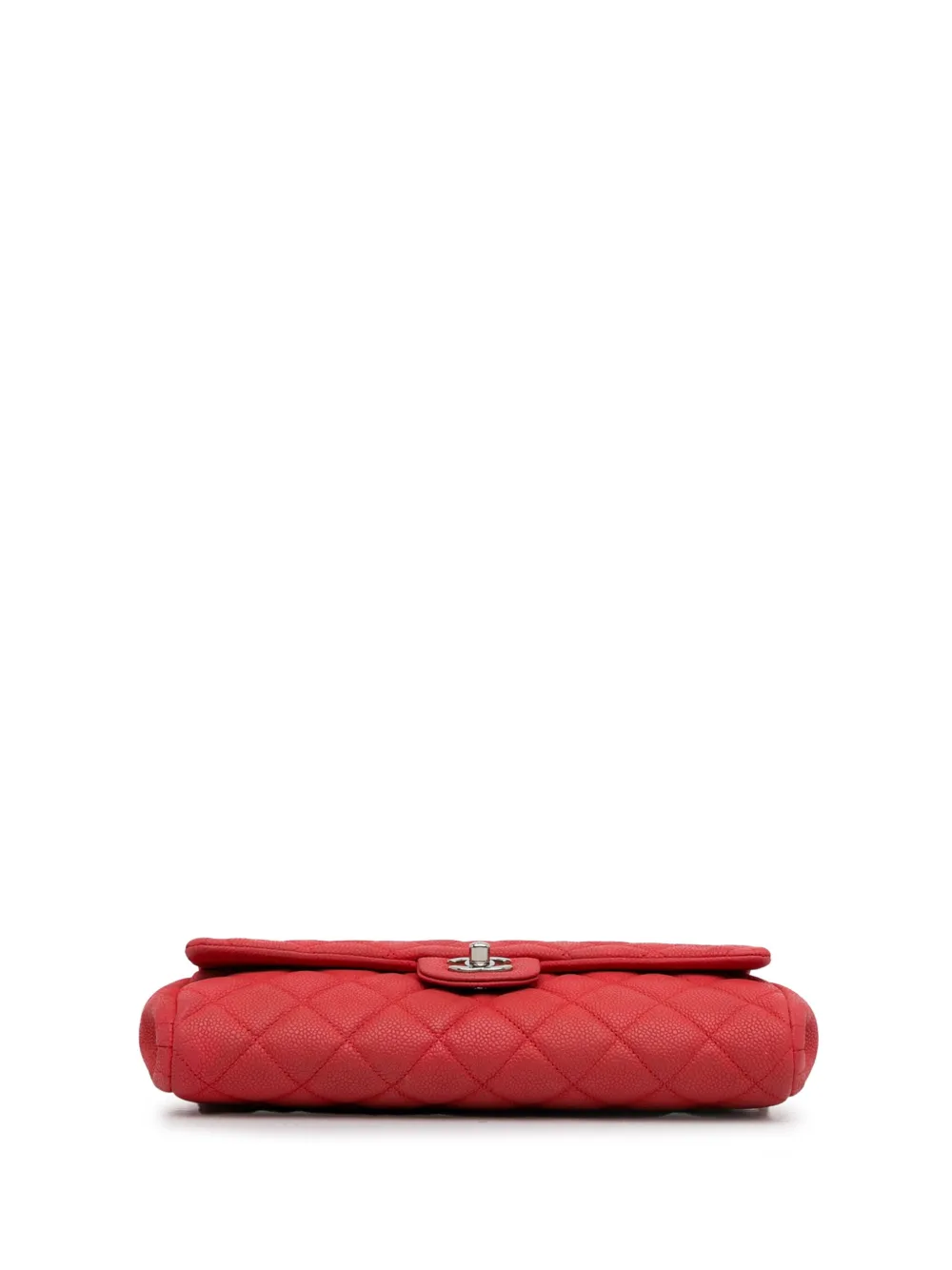 CHANEL Pre-owned 2012-2013 Quilted Caviar New Clutch On Chain Shoulder Bag In Red