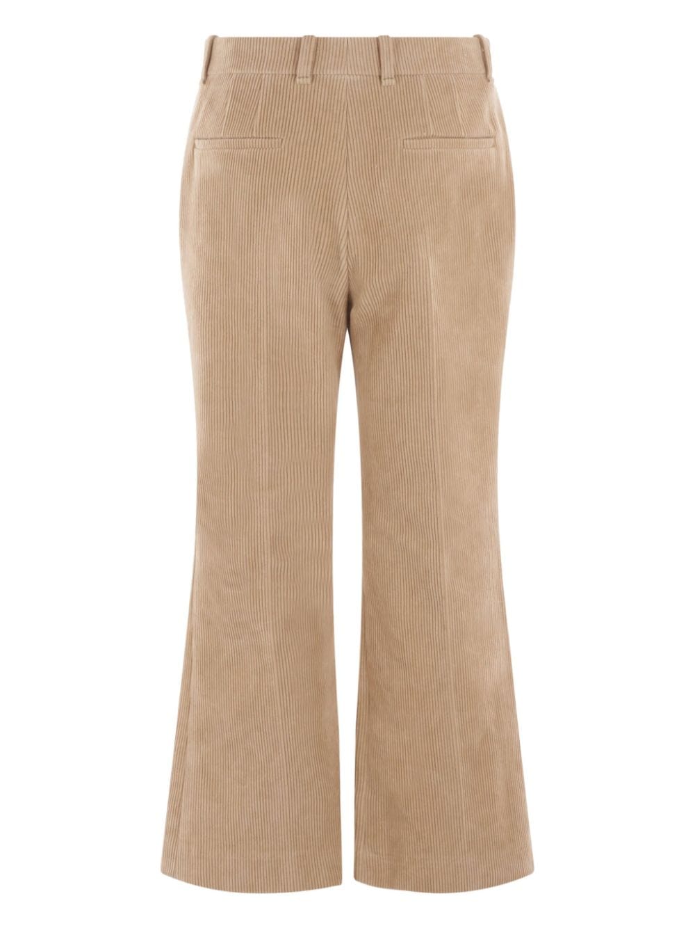 Shop Chloé Cropped Corduroy Trousers In Neutrals