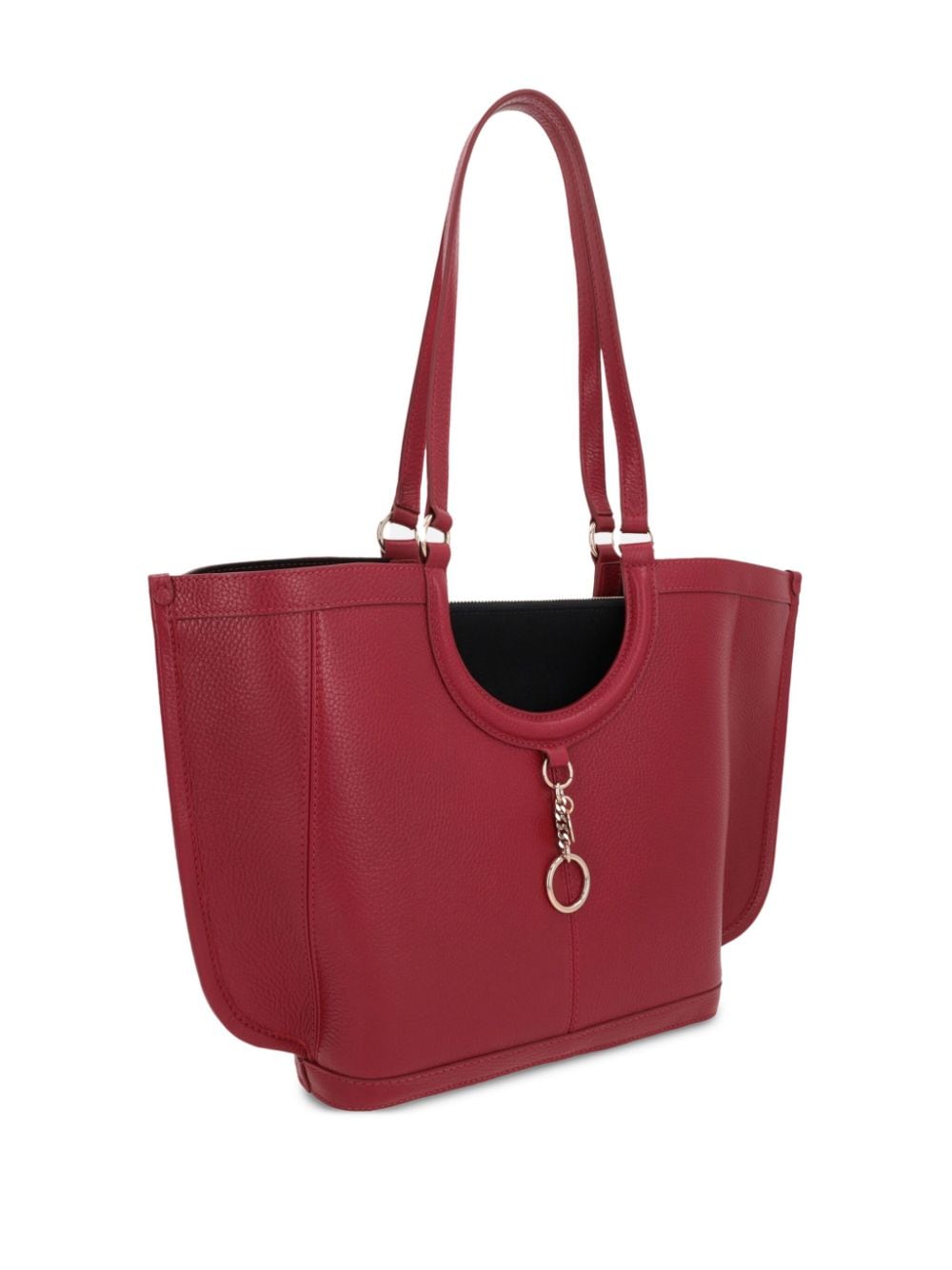 Shop See By Chloé Mara Logo-charm Leather Tote Bag In 红色
