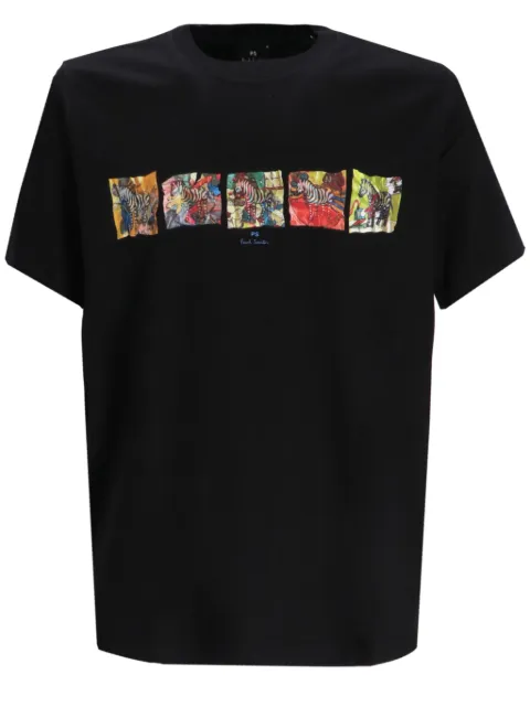 PS Paul Smith Zebra graphic-print organic cotton T-shirt