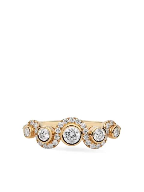 Lark & Berry anillo Wave en oro amarillo de 18kt con diamantes