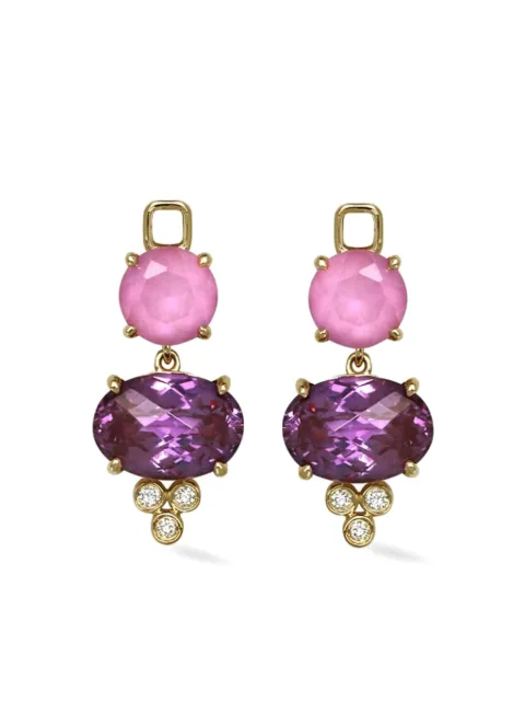 Lark & Berry 14kt yellow gold sapphire and diamond drop earrings