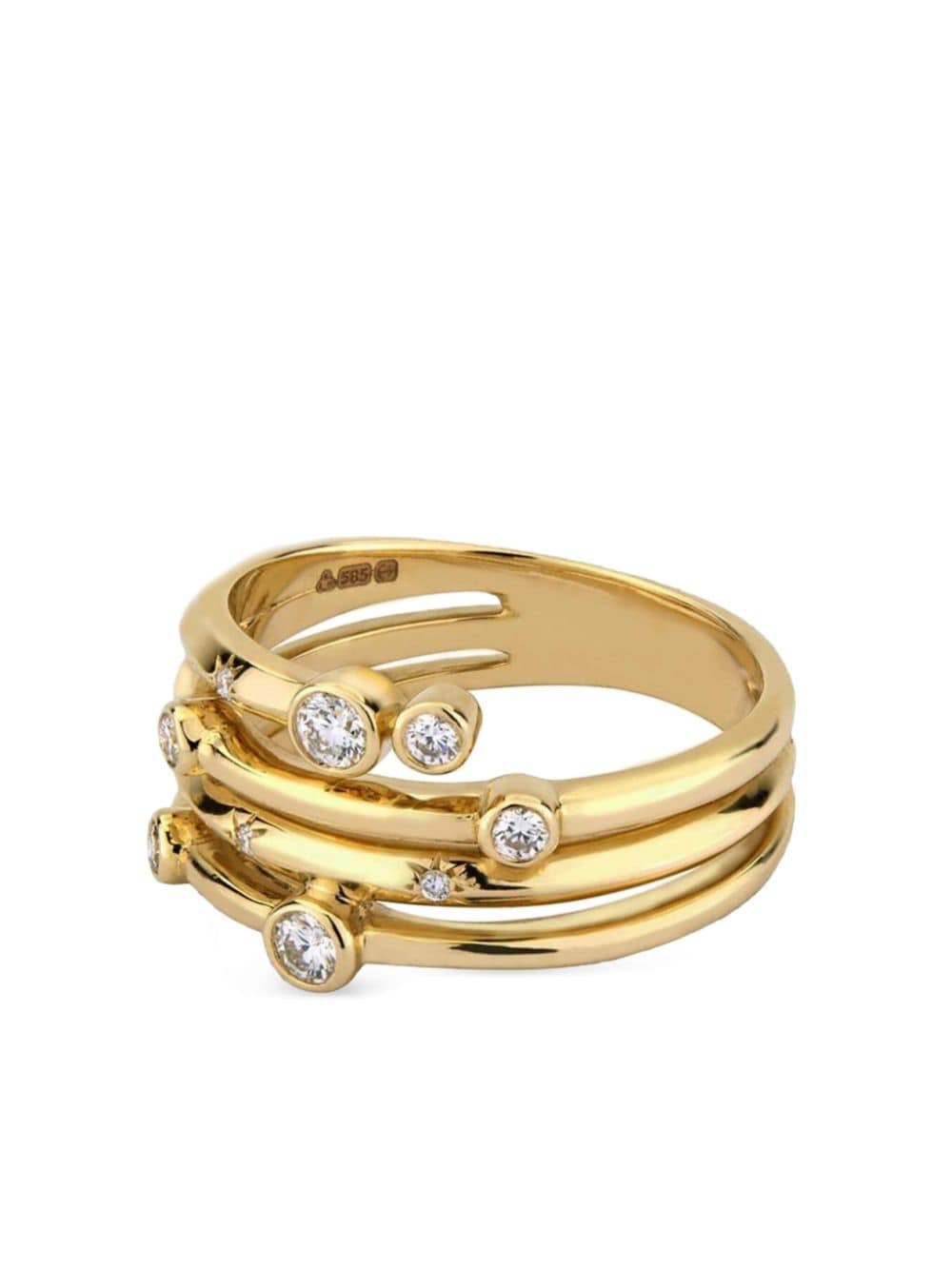 Lark & Berry Anello Interstellar Nocturnal in oro giallo 14kt con diamanti