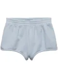 Prada logo-patch fleece shorts - Blue