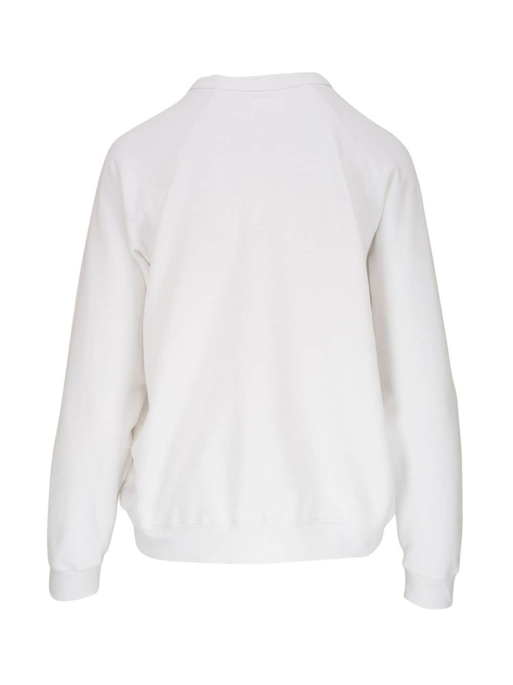 Shop Mother The Biggie Concert Cotton Sweatshirt In White