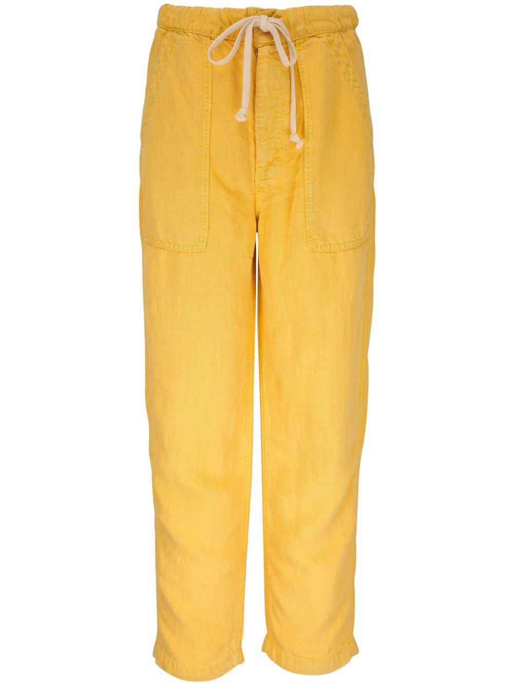 Mother Drawstring-fastening Straight Trousers In Yellow