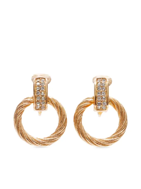 Christian Dior Pre-Owned rhinestone-embellished hoop earrings