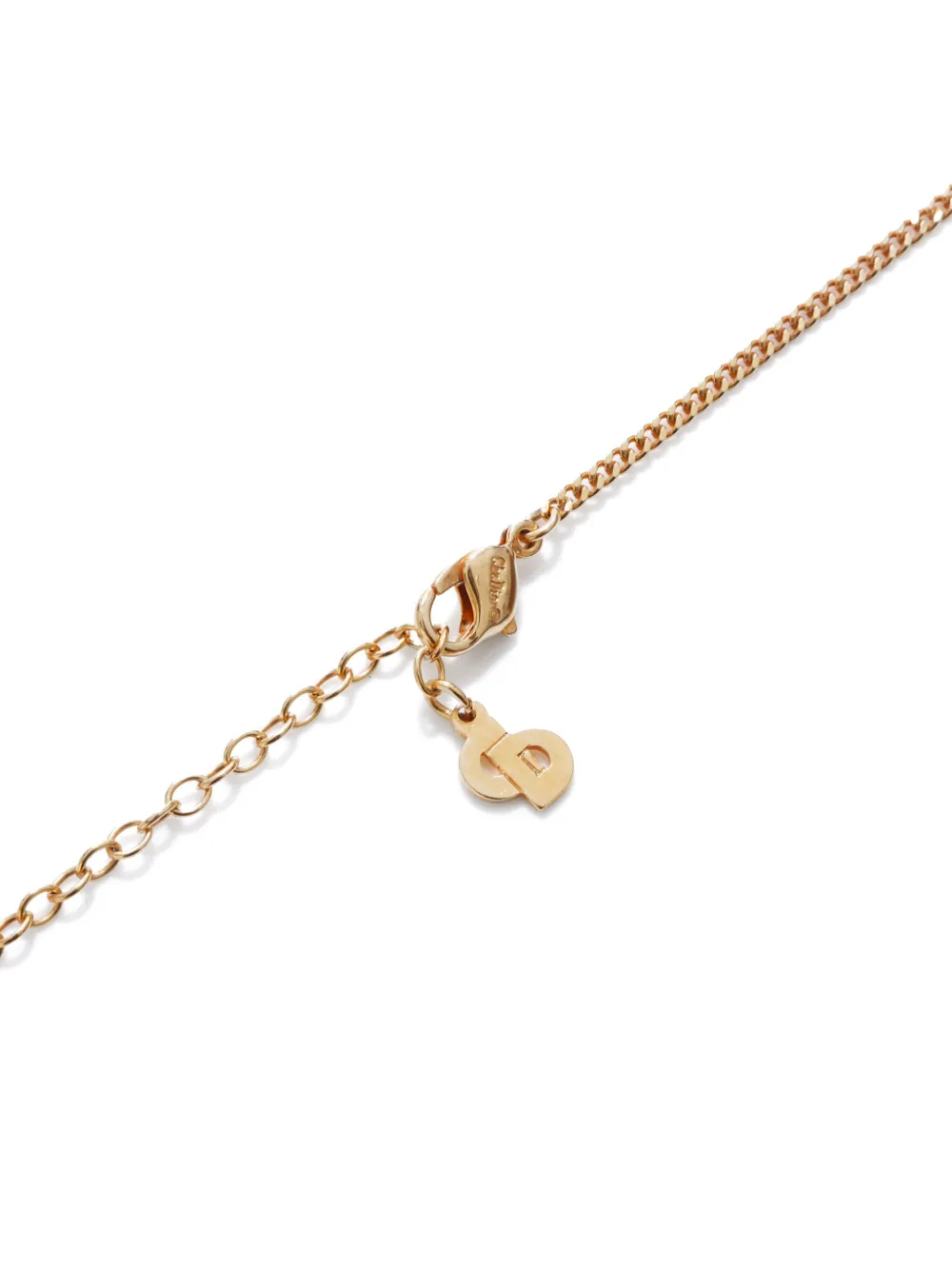 Pre-owned Dior Cd-pendant Chain Necklace In Gold