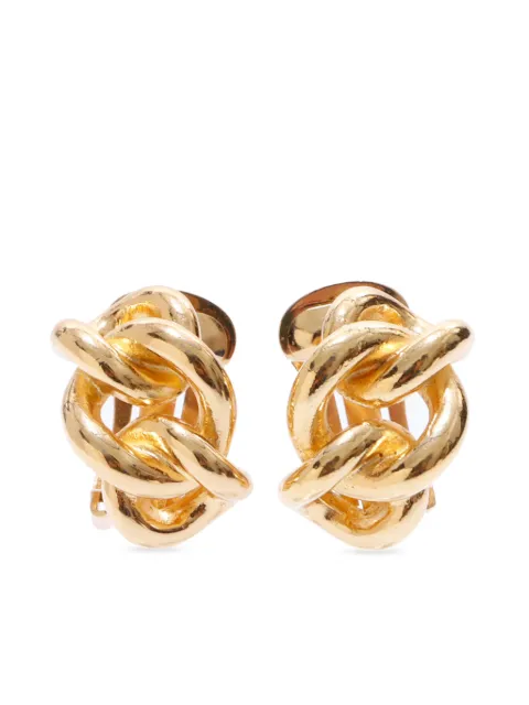 Christian Dior Pre-Owned aretes de cadena bañados en oro