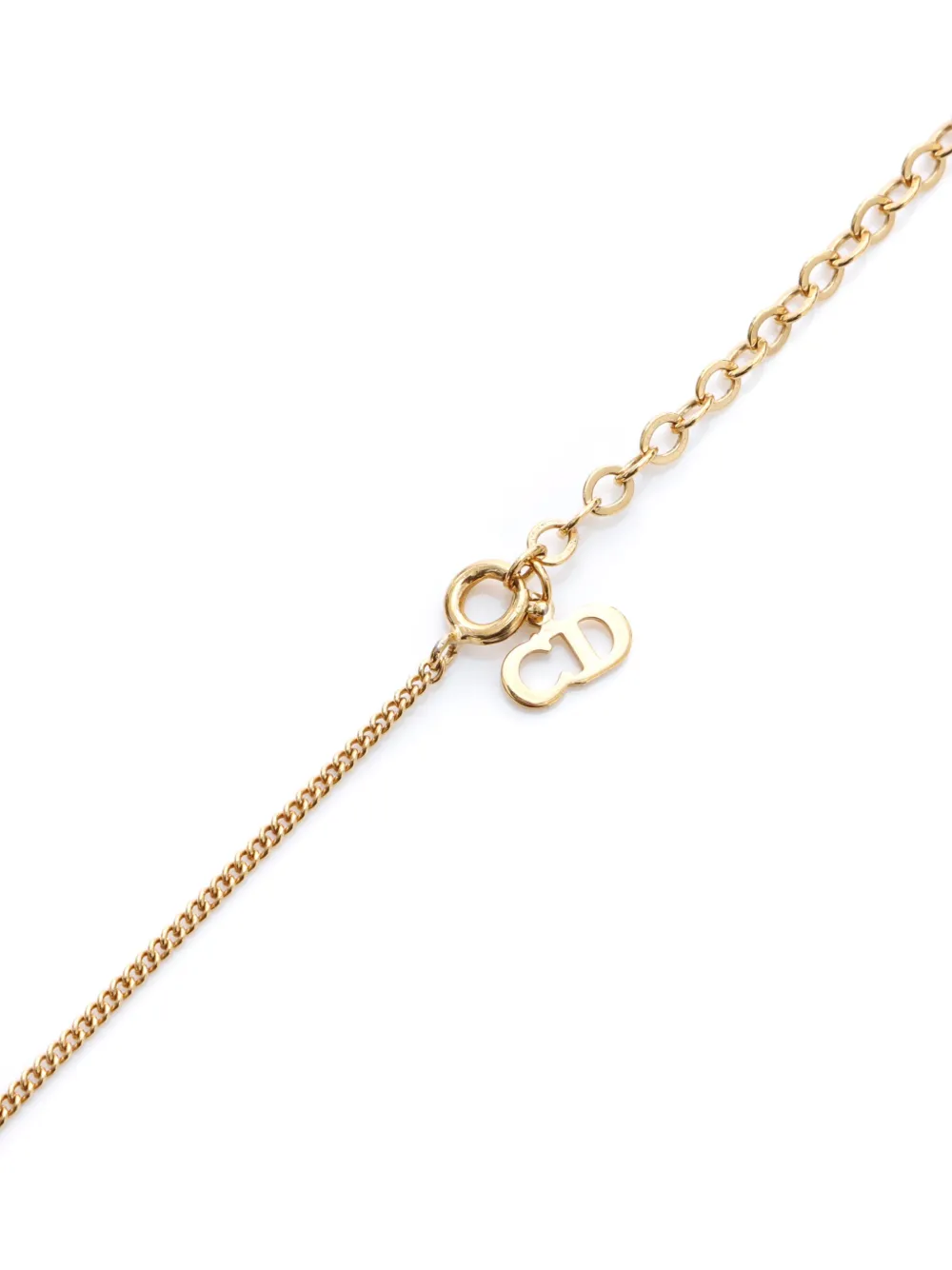 Pre-owned Dior Cd-pendant Chain Necklace In Gold