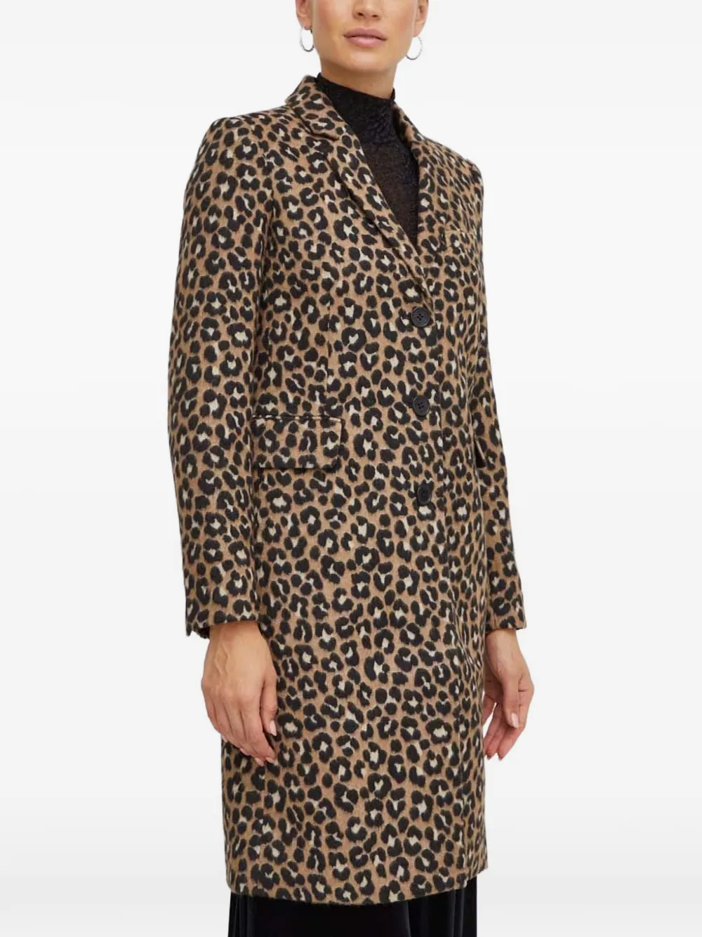 Michael Michael Kors brushed leopard jacquard coat - Brown
