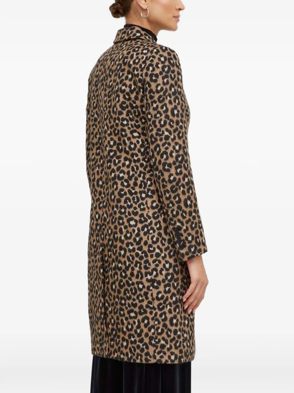 Michael Kors brushed leopard jacquard coat Bruin
