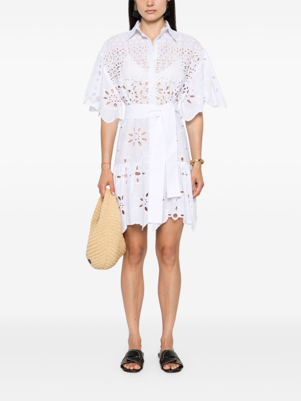 Ermanno Scervino broderie-anglaise cotton dress - Wit