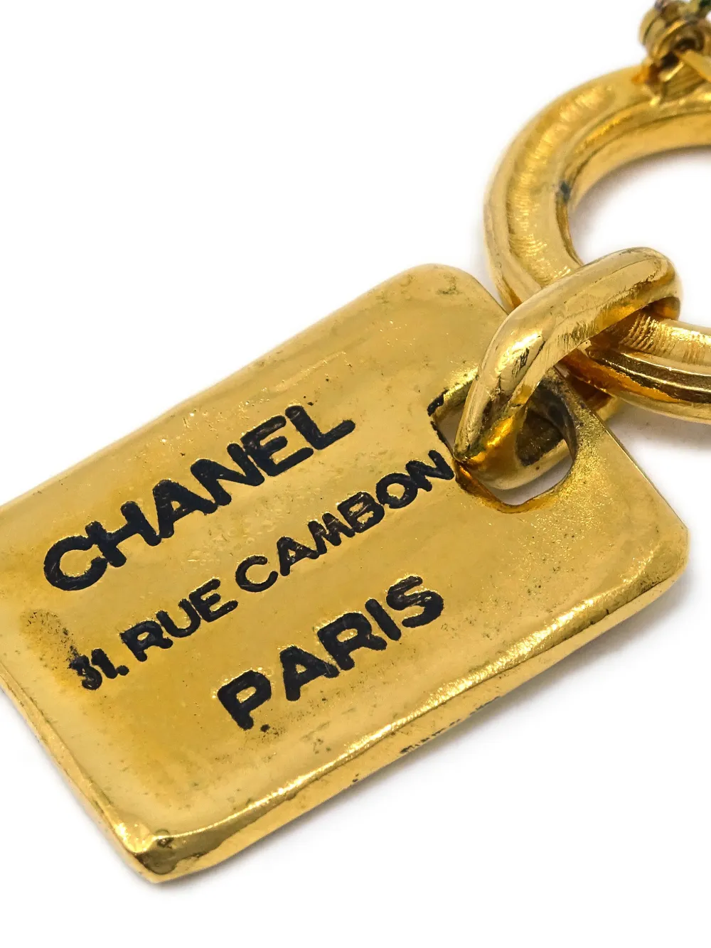 Pre-owned Chanel 1990-2000s Engraved-plate Brooch In Gold