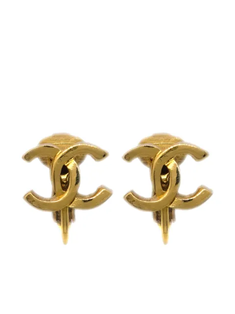 CHANEL Pre-Owned 1990-2000s CC stud clip-on earrings