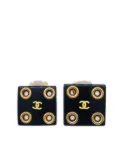 CHANEL Pre-Owned 2001 CC square clip-on earrings - Black