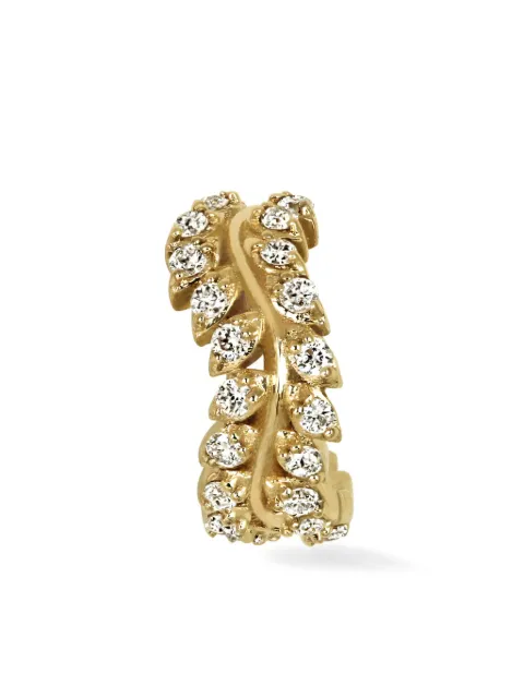 Lark & Berry créole Whispering Vine en or 14ct pavée de diamants