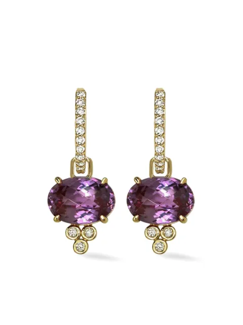 Lark & Berry 14kt yellow gold diamond and sapphire earrings