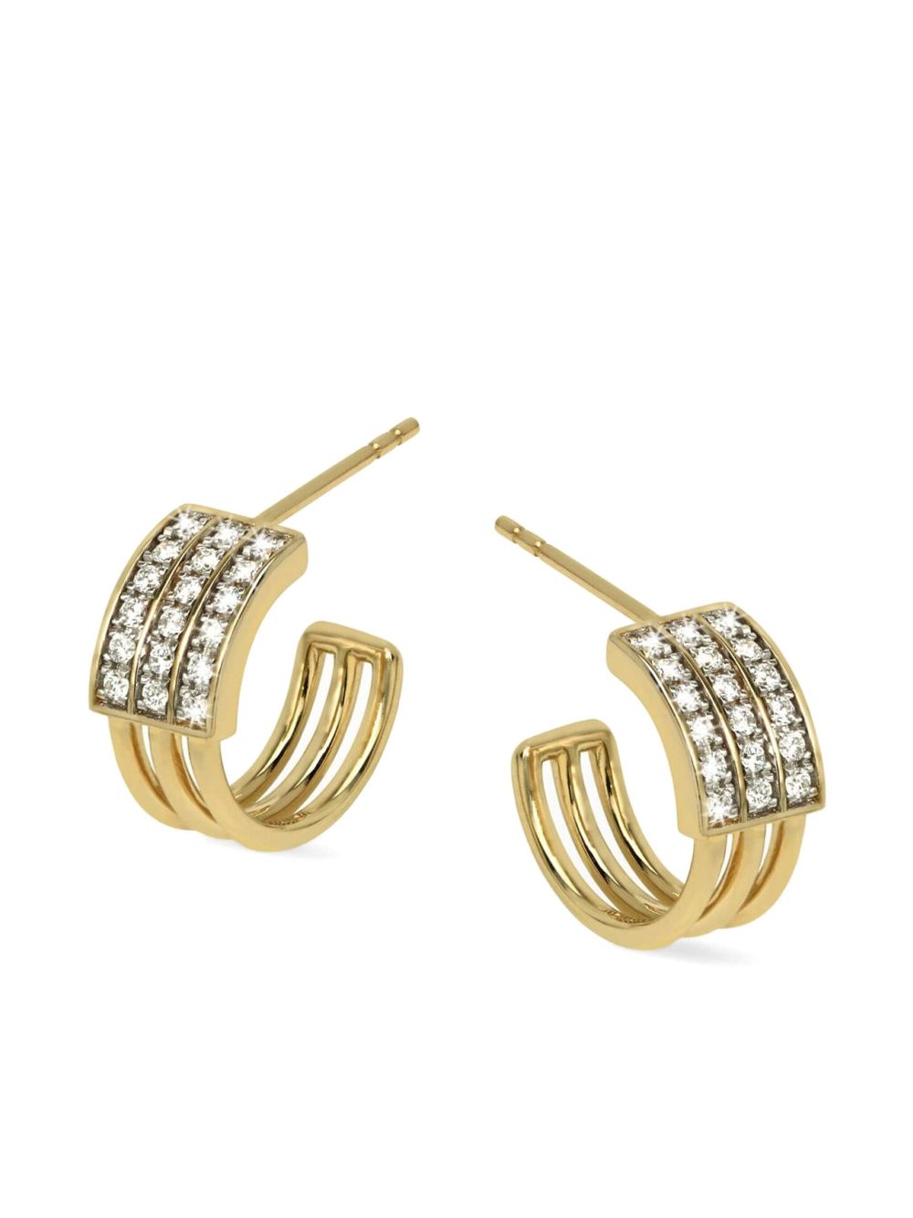 Lark & Berry 14kt yellow gold Interstellar Solar diamond hoop earrings